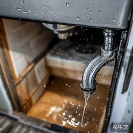 洗衣机排水管堵塞，水流倒灌