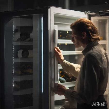 红酒柜门轻启