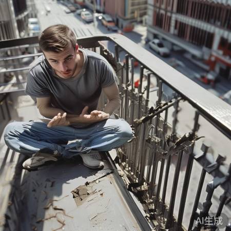 外卖员目睹男子护栏滑落