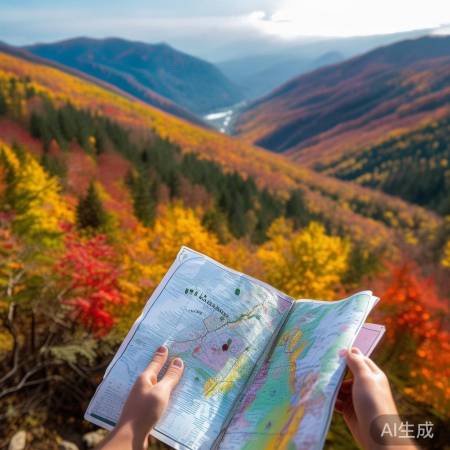 五花山秋景,地图指引珍稀瞬间