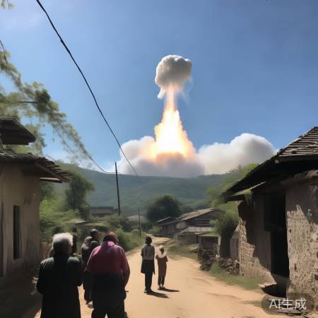 村口老伙计看火箭升空